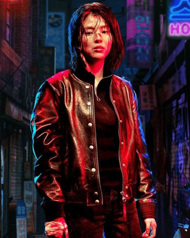 Han Sohee My Name Leather Bomber Jacket