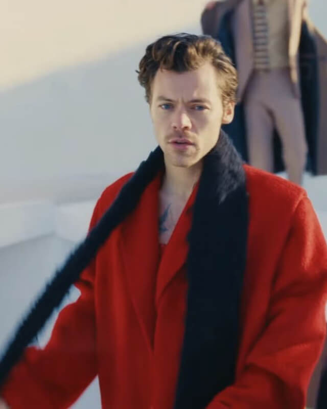 Harry Styles As It Was Red Wool Coat