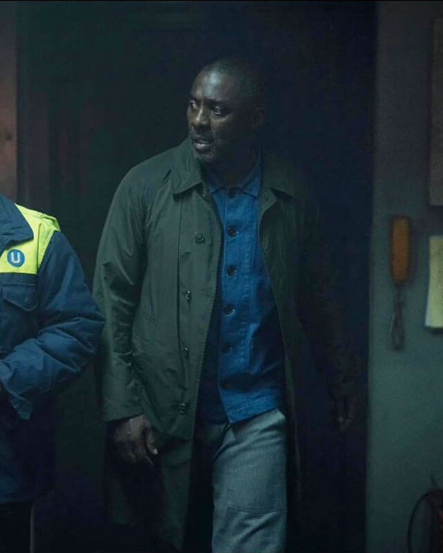 Hijack Idris Elba Gray Coat