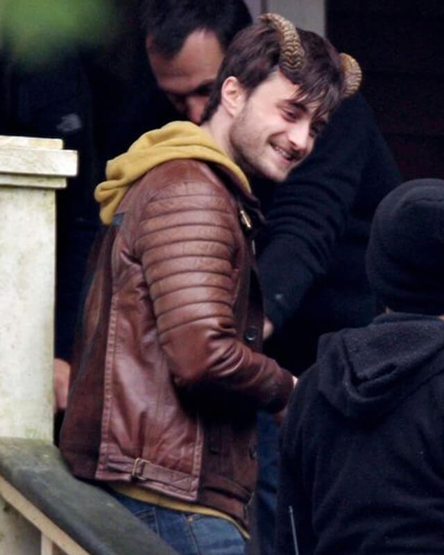 Horns Daniel Radcliffe Brown Leather Jacket