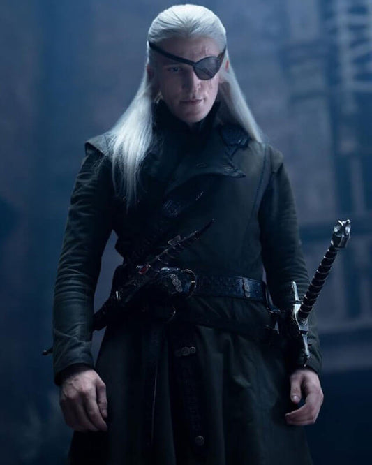 House Of The Dragon S03 Aemond Targaryen Leather Black Coat