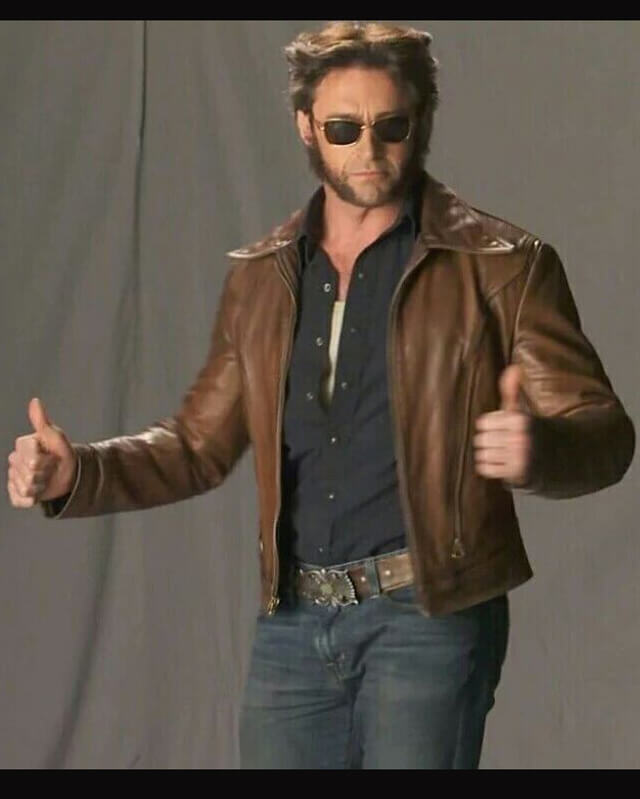 Hugh Jackman Wolverine Brown Leather Jacket