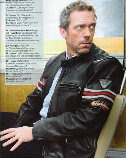 Hugh Laurie House MD Leather Biker Jacket