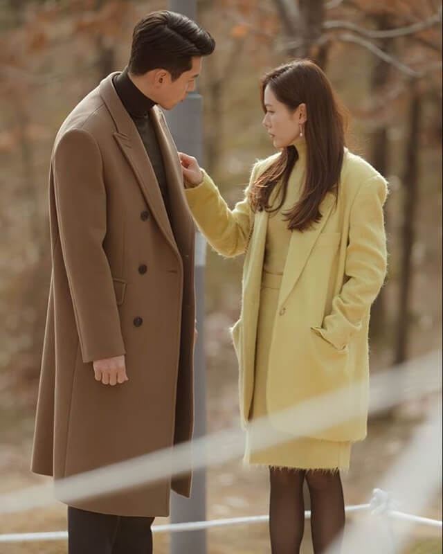 Hyun Bin CLOY Brown Long Wool Coat