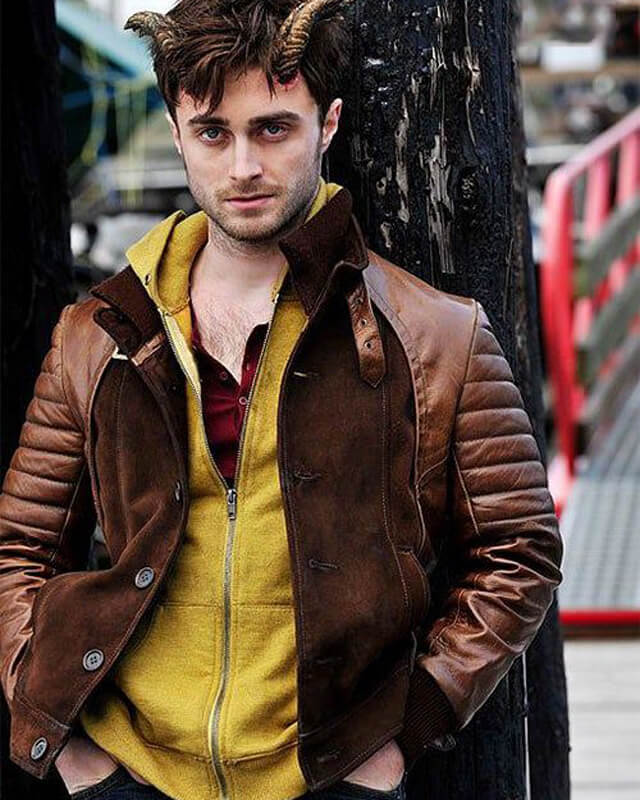 IG Perish Horrns Daniel Radcliffe Brown Leather Jacket