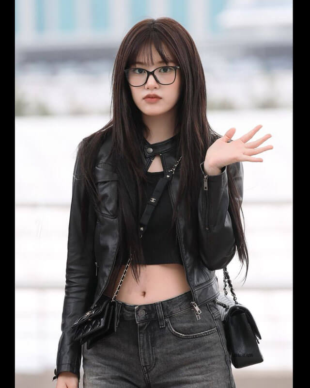 IVE An Yu-Jin Black Real Leather Jacket
