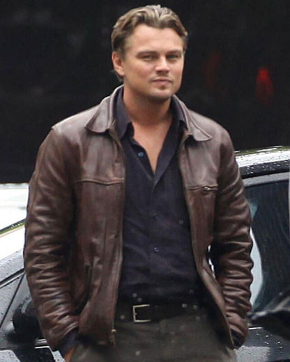 Inception Leonardo DiCaprio Brown Leather Jacket