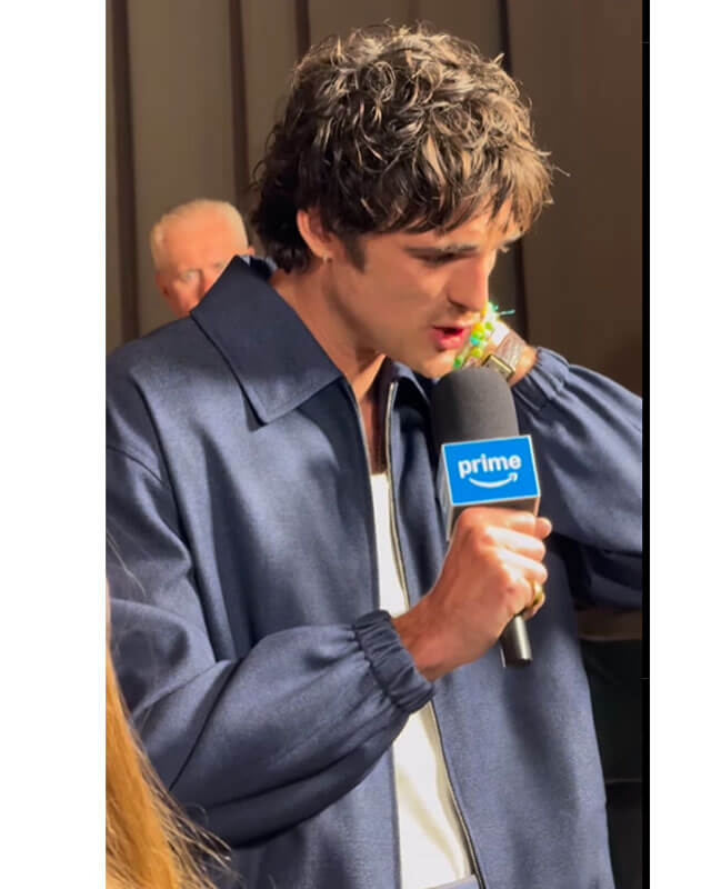 Jacob Elordi Blue Bomber Cotton Jacket