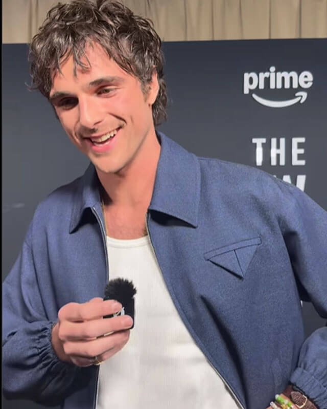 Jacob Elordi Blue Cotton Jacket