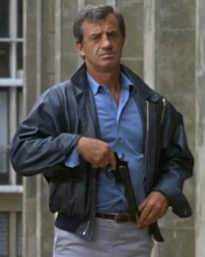 Jean Paul Belmondo Blue Bomber Leather Jacket