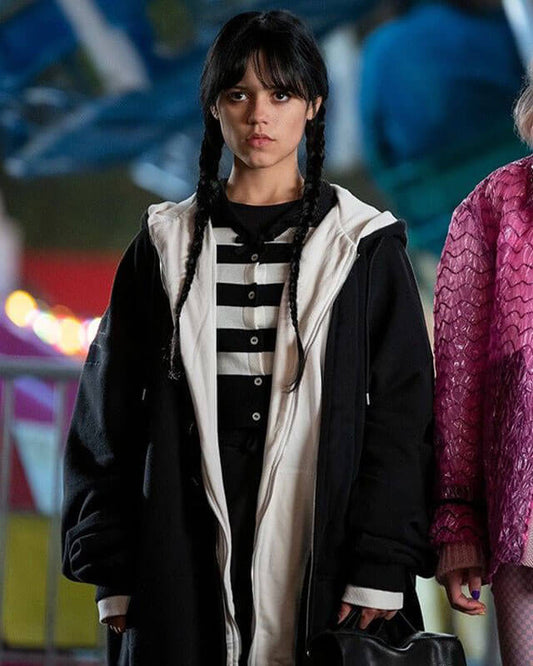 Jenna Ortega Wednesday Addams Oversized Hoodie Jacket