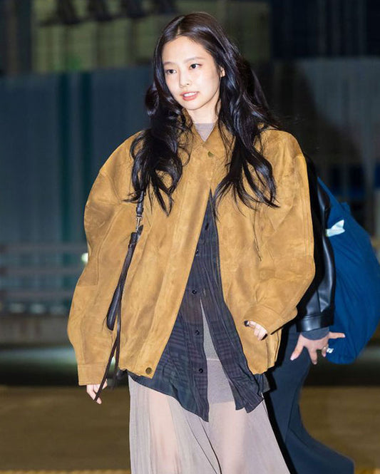 Jennie Kim Oversized Suede Jacket