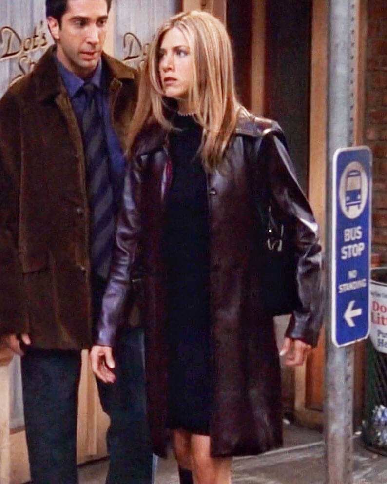 Rachel Maroon Leather Coat Friends