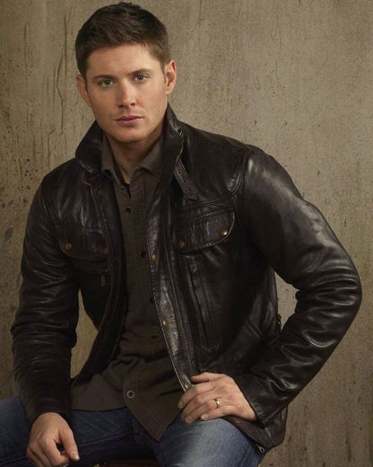 Jensen Ackles Biker Leather Jacket