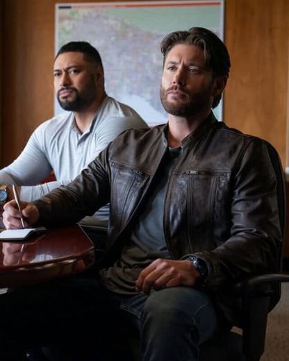 Jensen Ackles Countdown Brown Leather Jacket S01