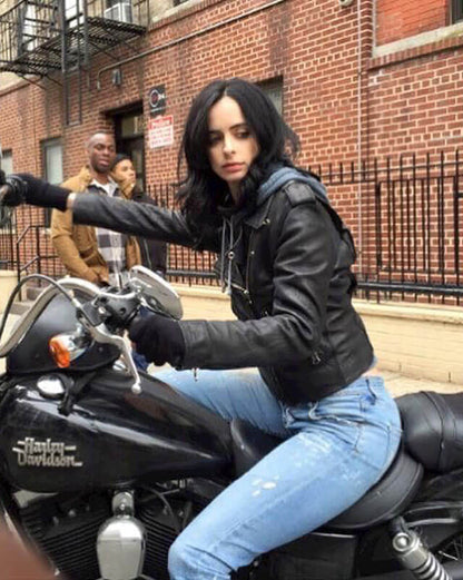 Jessica Jones Black Biker Leather Jacket
