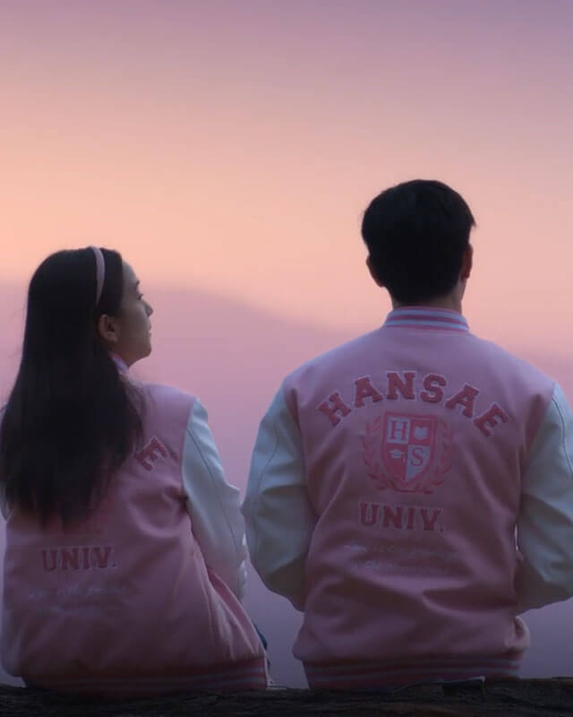 Jisoo Boyfriend On Demand Pink Varsity Jacket