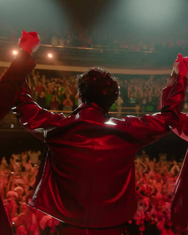 Joe Jonas Burgundy Leather Jacket