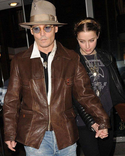 Johnny Depp Vintage Leather Coat
