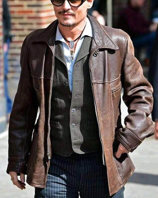 Johnny Depp Vinatge Leather Jacket