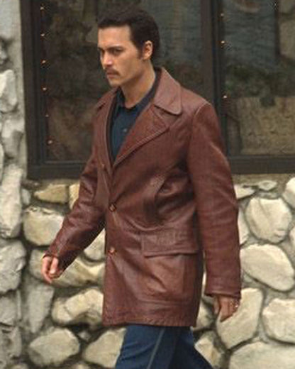 Johnny Depp Donnie Brasco Real Leather Coat