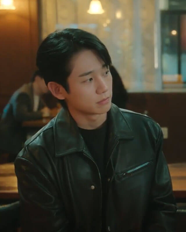 Jung Hae In Love Next Door Black Leather Jacket