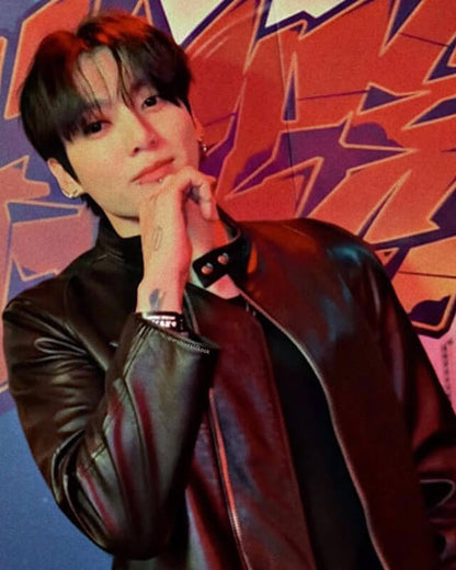 Jung Kook Biker Leather Jacket