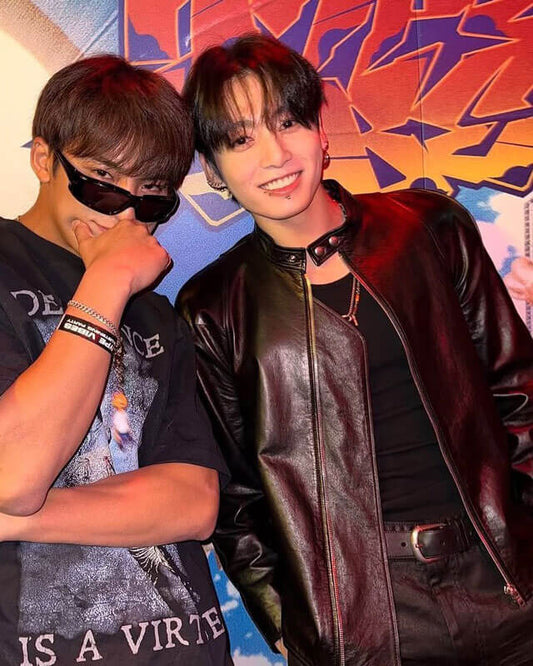 Jung Kook Black Leather Jacket