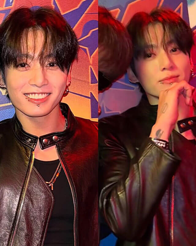 Jung Kook Black Real Leather Jacket