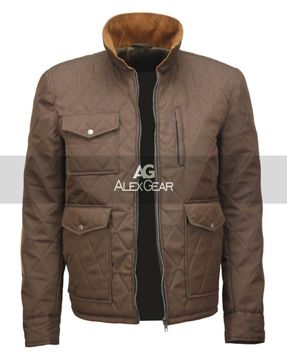 Kevin Costner Yellowstone Brown Quilted Jacket