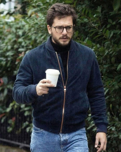 Kit Harington Blue Bomber Jacket