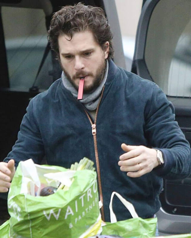 Kit Harington Suede Blue Jacket