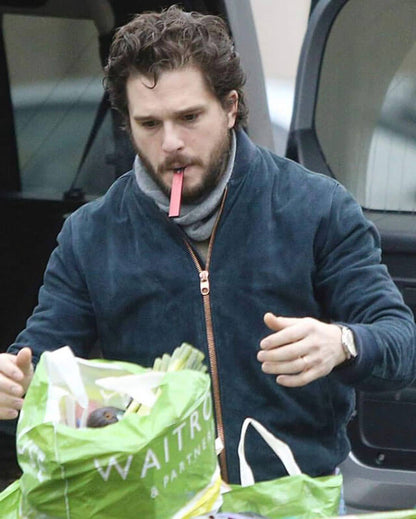 Kit Harington Suede Blue Jacket