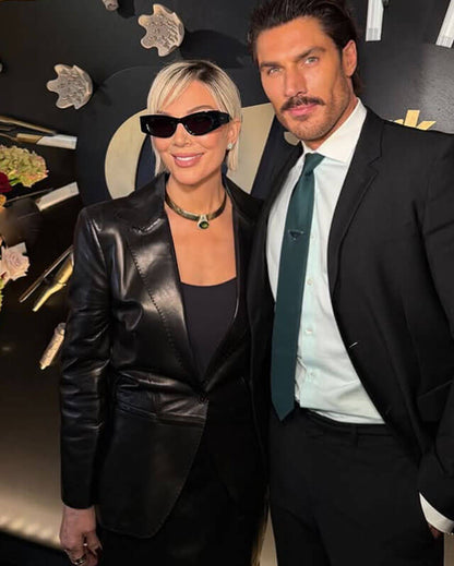 Kris Jenner Leather Blazer