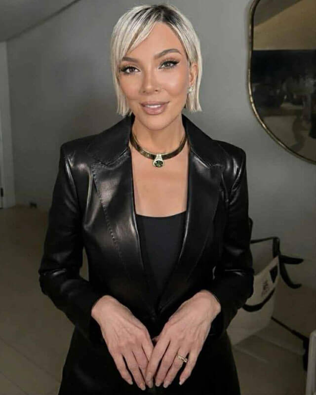 Kris Jenner Real Leather Blazer
