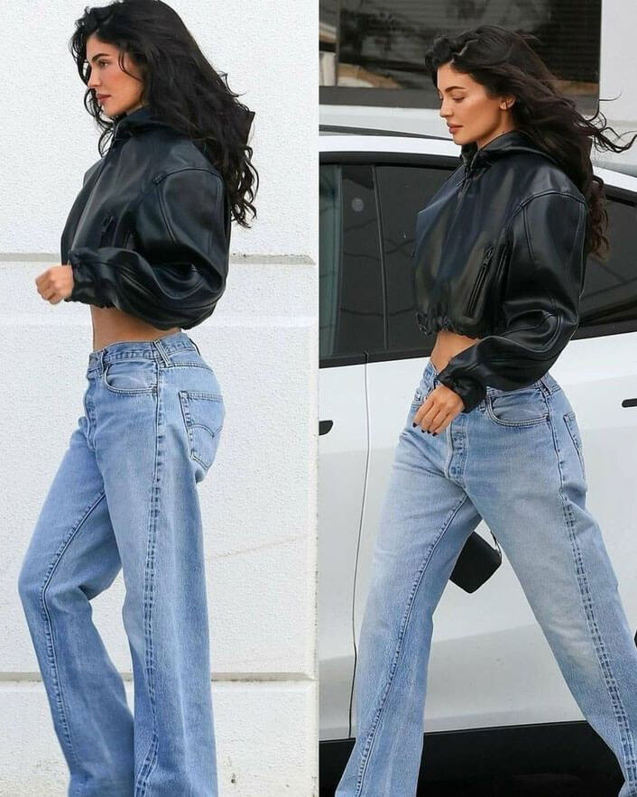 Kylie Cropped Hooded Leather Jacket