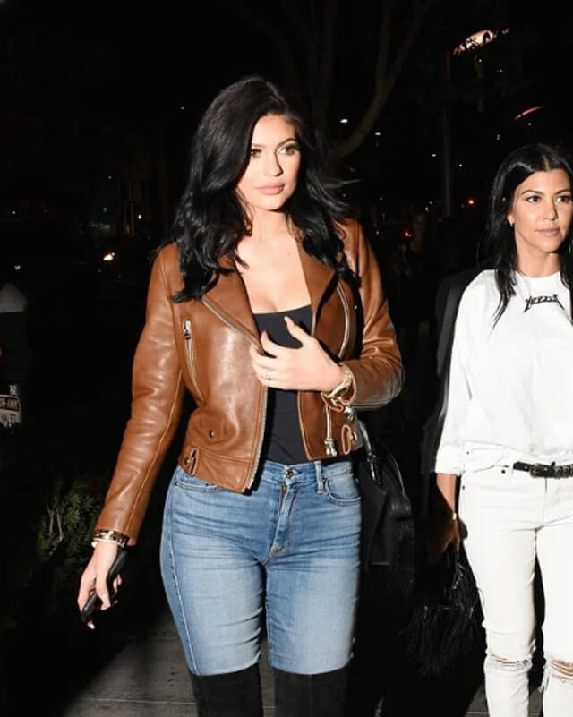 Kylie Jenner Brown Leather Jacket