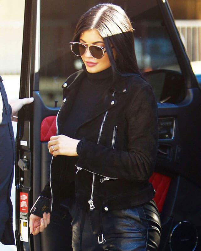 Kylie Jenner Suede Biker Jacket