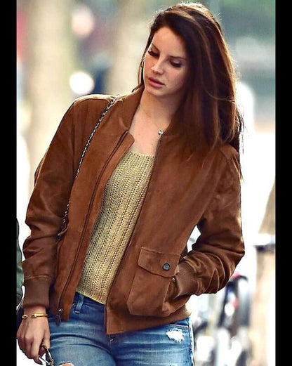 Lana Del Rey Brown Suede Jacket
