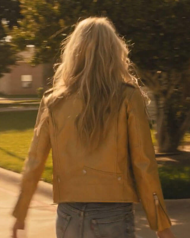 Landman Ali Larter Golden Biker Jacket