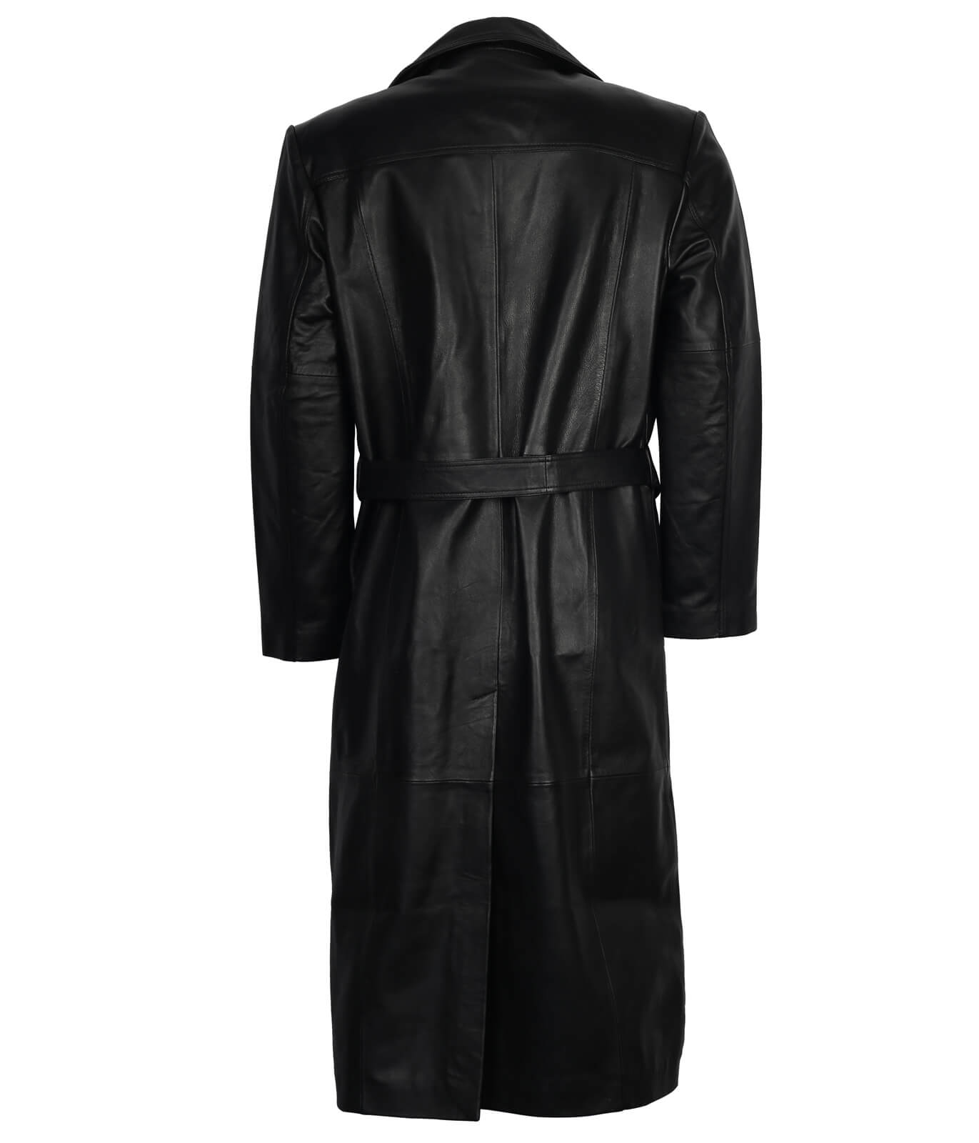 Leather Long Coat With Belt
