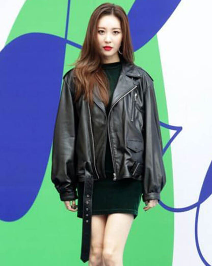 Lee Sunmi Oversized Leather Jacket