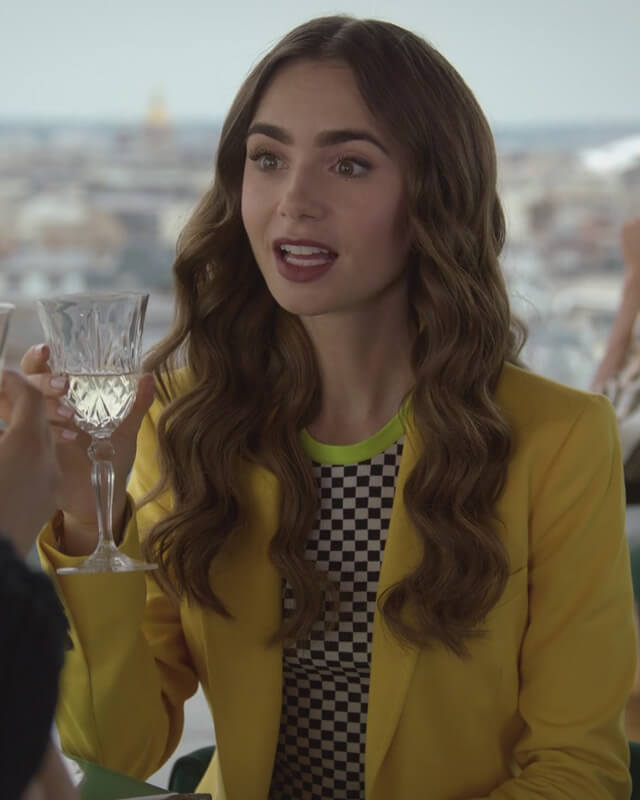 Lily Collins Emily In Paris Yellow Blazer