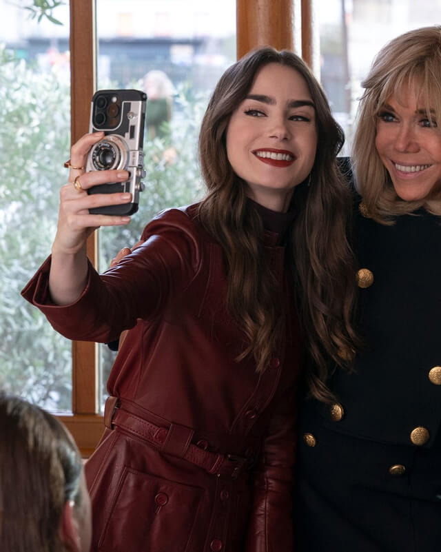 Lily Collins Emily In Paris S04 Red Coat