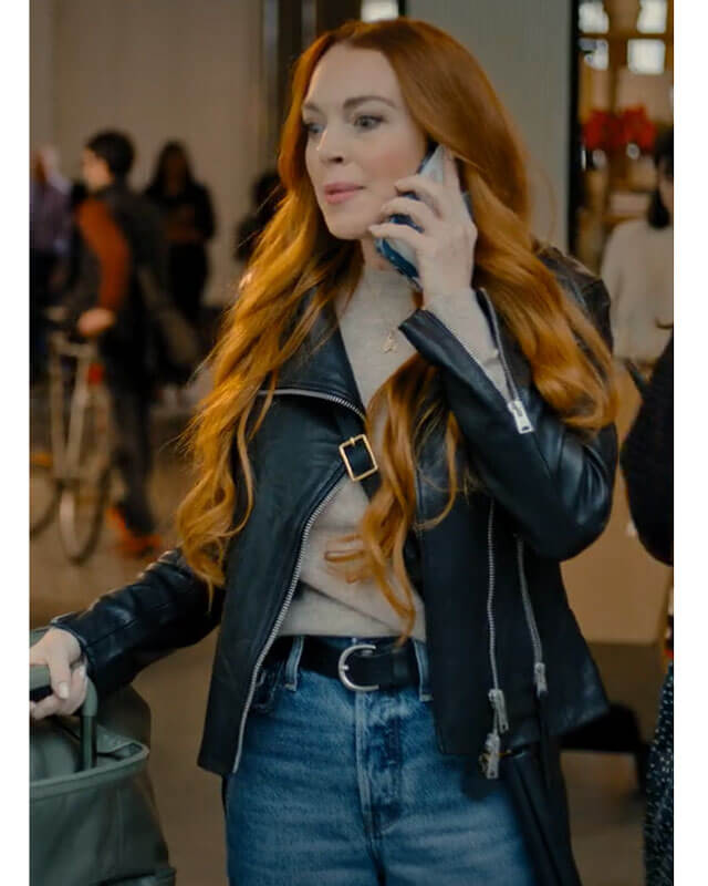 Lindsay Lohan Our Little Secret Biker Leather Jacket