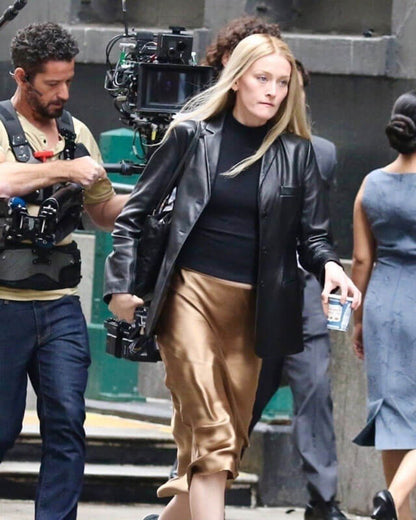 Love Story Carolyn Bessette Kennedy Black Leather Coat