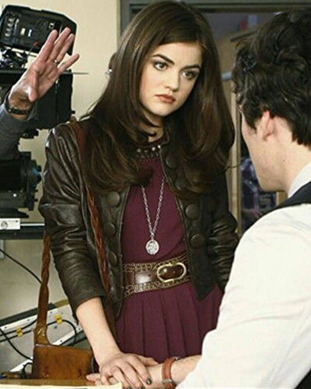 Lucy Hale PLL Black Leather Jacket