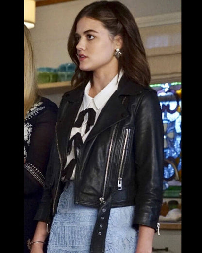 Lucy Hale Pretty Little Liars Biker Leather Jacket