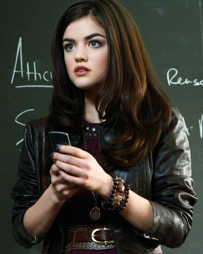 Lucy Hale Pretty Little Liars Black Leather Jacket