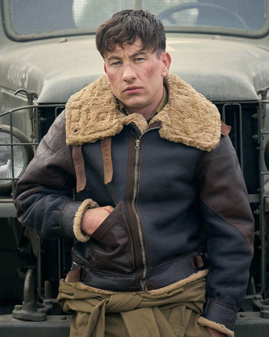 Masters Of The Air Lt Curtis Biddick Shearling Leather Jacket